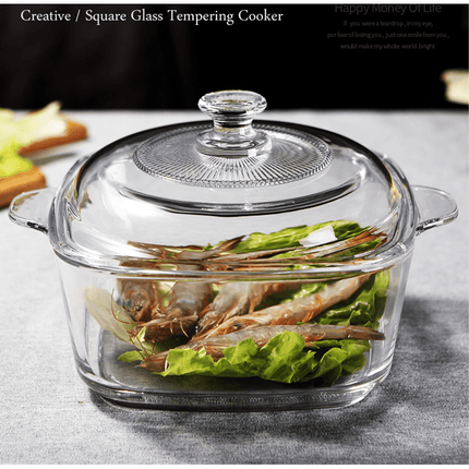Square Glass Bowl 1000Ml