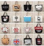 Mixed Fabric Side Bag