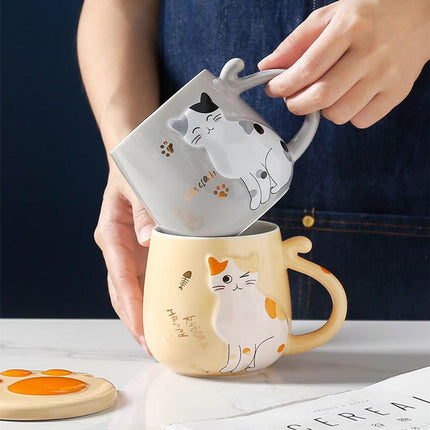 Cat Design Ceramic Cup