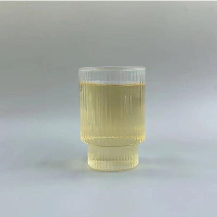 Cold Glass Bamboo Striped Cup 400Ml Transparent