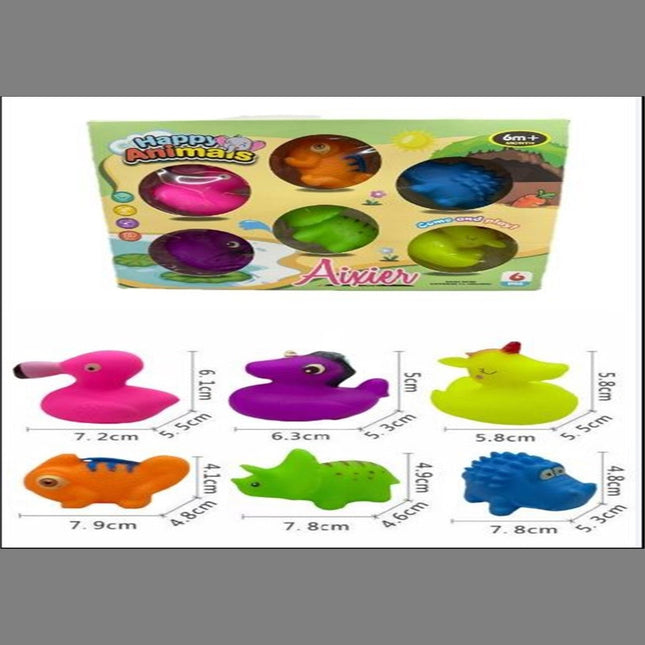 Splashing water enamelling Animal *6 pieces modelling with BB whistle bright color