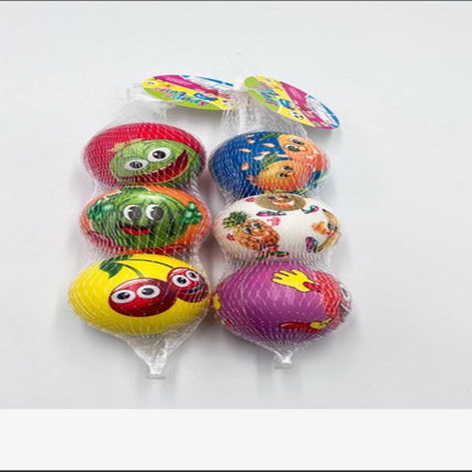 6.3cmPU Fruit Smiley Ball 3pcs pack