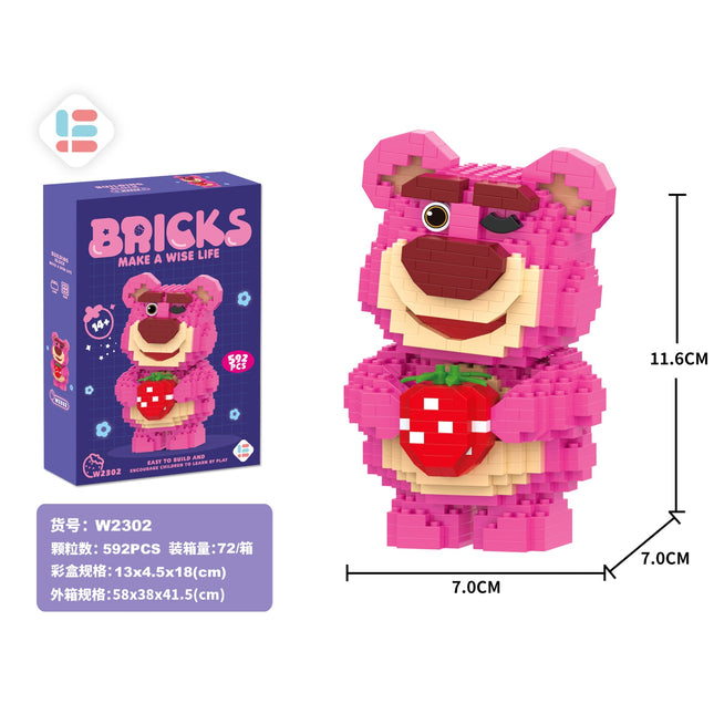 Strawberry Bear Hug Strawberry 592Pcs