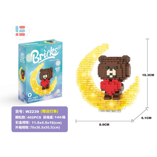 Moon Paralyzed Bear Lighting Version 402Pcs