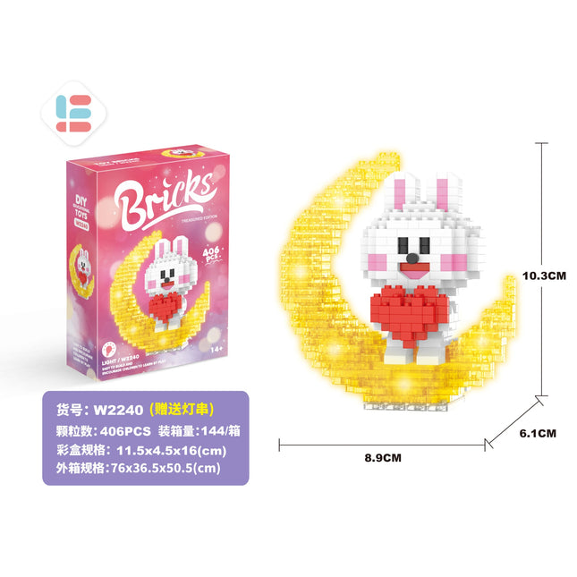 Moon Cute Rabbit Lighting Version 406Pcs