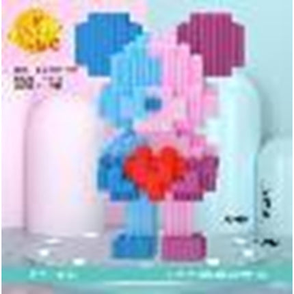 Little Blue Pink Hug Bear Building Toy