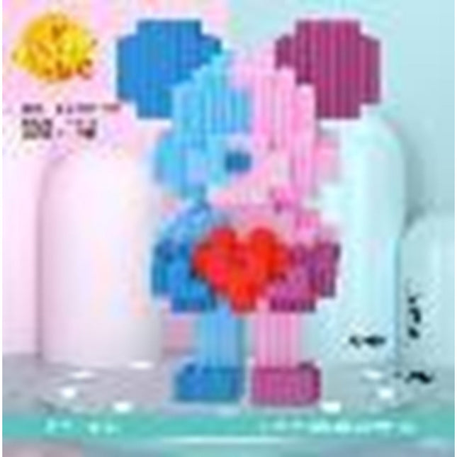 Little Blue Pink Hug Bear Building Toy