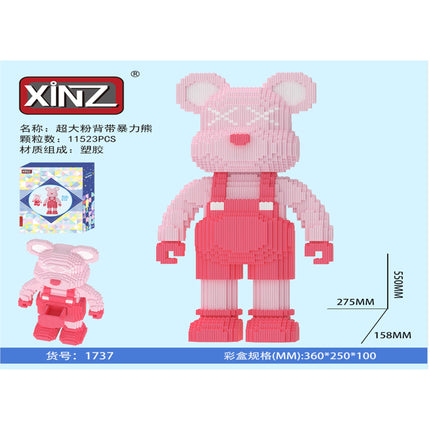 Giant Pink Strap Violent Bear Building Toy