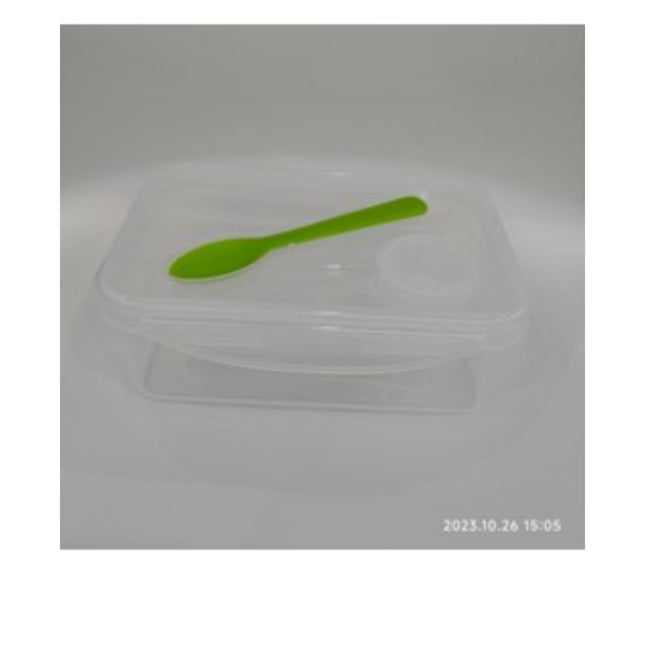 Lunch Box With Spoon And Sauce Cup