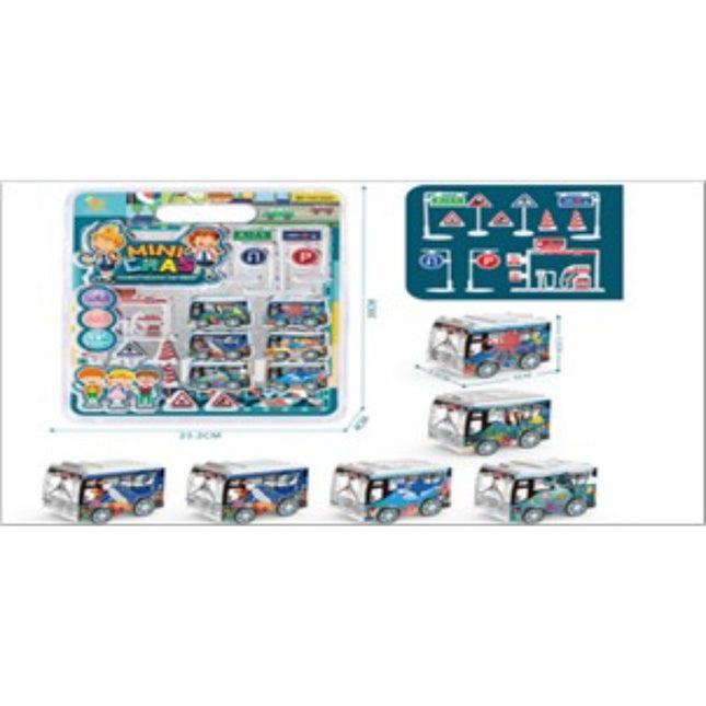 Uv צוללת סדרת Pull-Back Bus 17 Pcs / Bord