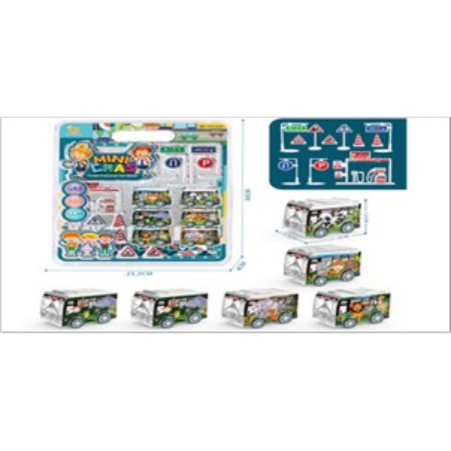 Uv צוללת סדרת Pull-Back Bus 17 Pcs / Bord