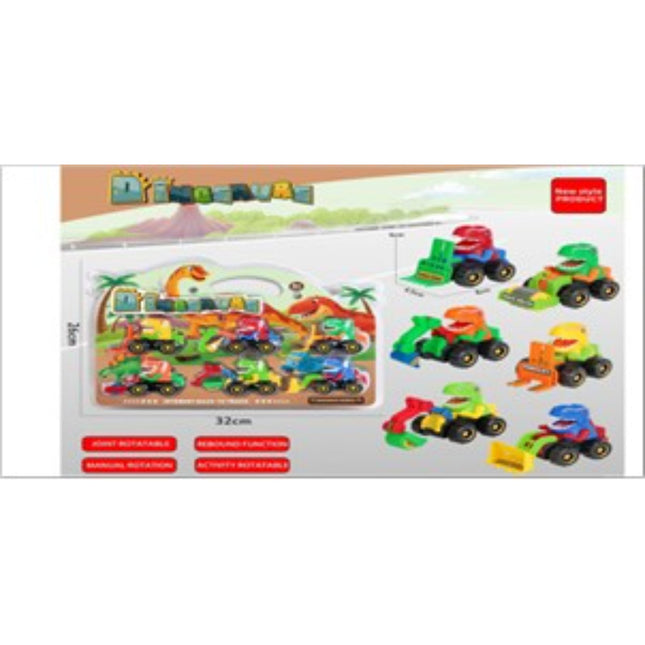 6 מכוניות דינוזאורים מושכות לאחור