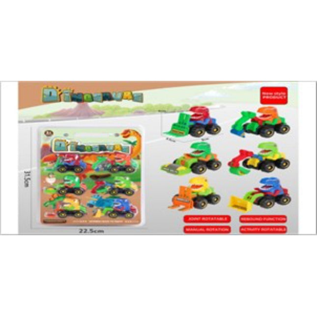 6 מכוניות דינוזאורים מושכות לאחור