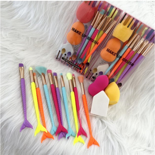 10 Pcs Brush Set+3 Puff