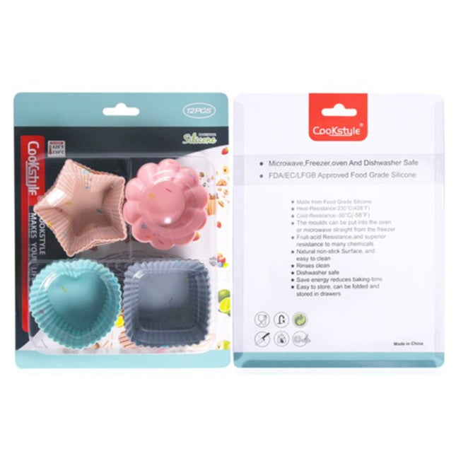 12 יחידות תבנית עוגת סיליקון