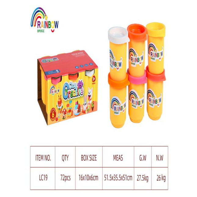 כוס 6 צבעים 50G עם חימר צבעוני