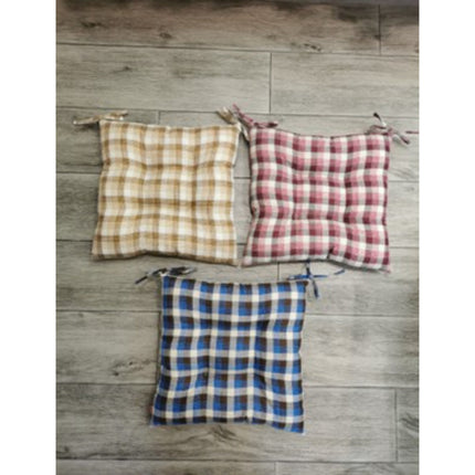 Linen Check 4 Hole Cushion