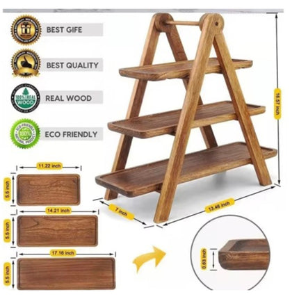 Wooden Triple Shelf