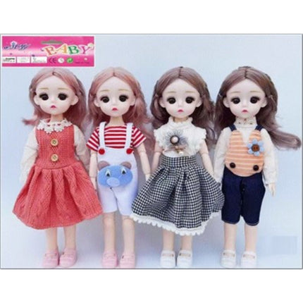 12-Inch Solid Multi-Articular Girl Doll Pvc Clip Head Bag