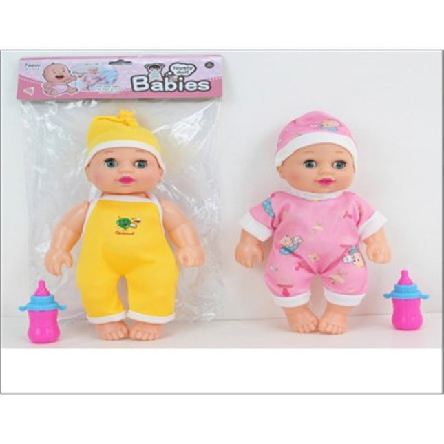 10 "24 Cm 5 Joint Empty Body Live Eye Fat Child Doll + Baby Bottle +Ic (Ag13*2) Two Mixed