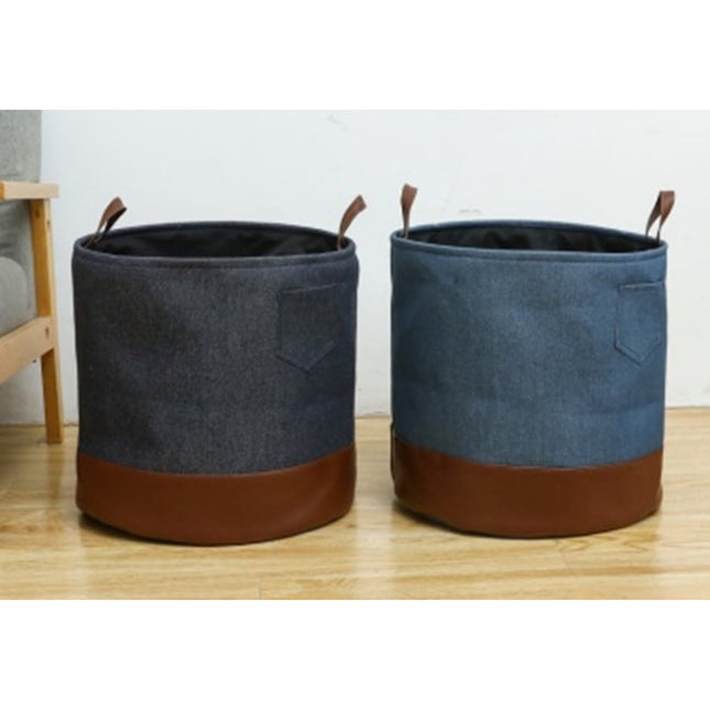 Denim Patchwork Storage Bucket