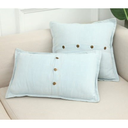 Denim Buttoned Throw Pillows