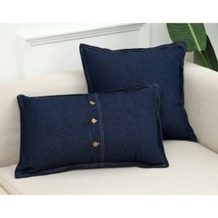 Denim Buttoned Throw Pillows