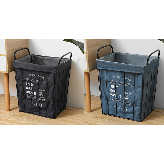 Wrought Iron Square Bucket With Lining Letters
Square