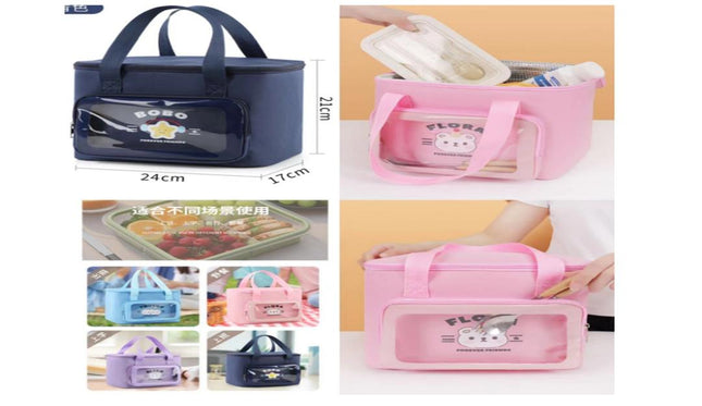 Candy Color Transparent Pocket Lunch Bag