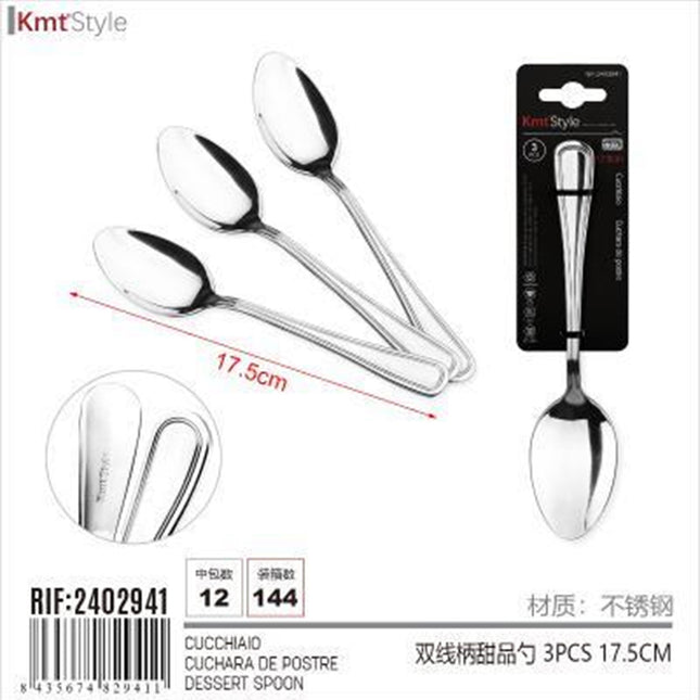 3Pcs Dessert Spoon