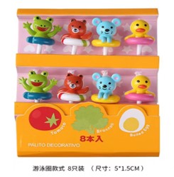 8Pcs Swim Ring Animal Fruit Pick