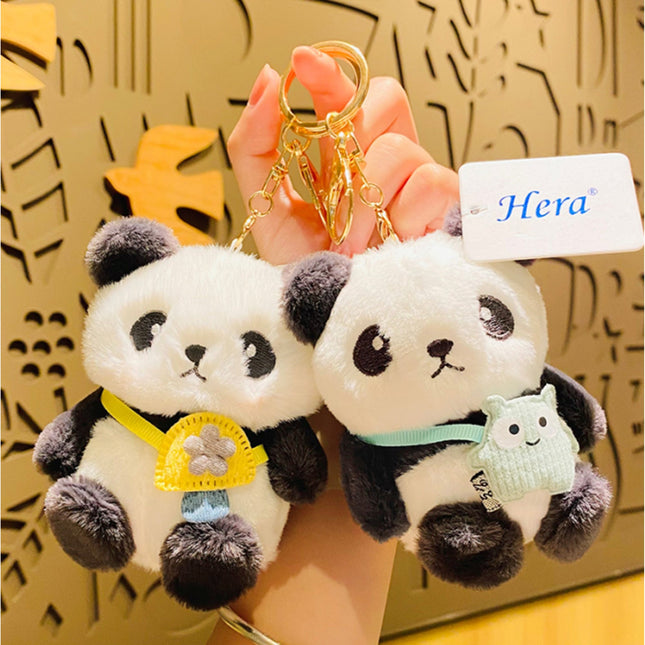 Furry Panda Keychain