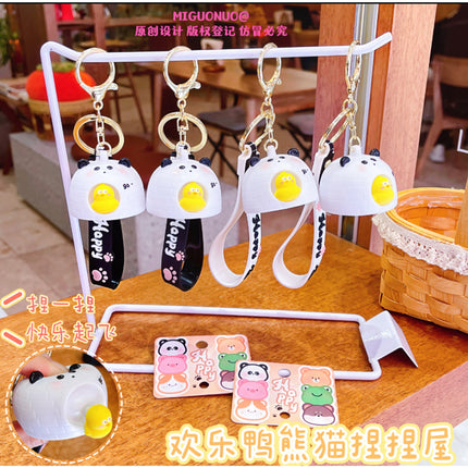 Happy Duck Panda Keychain