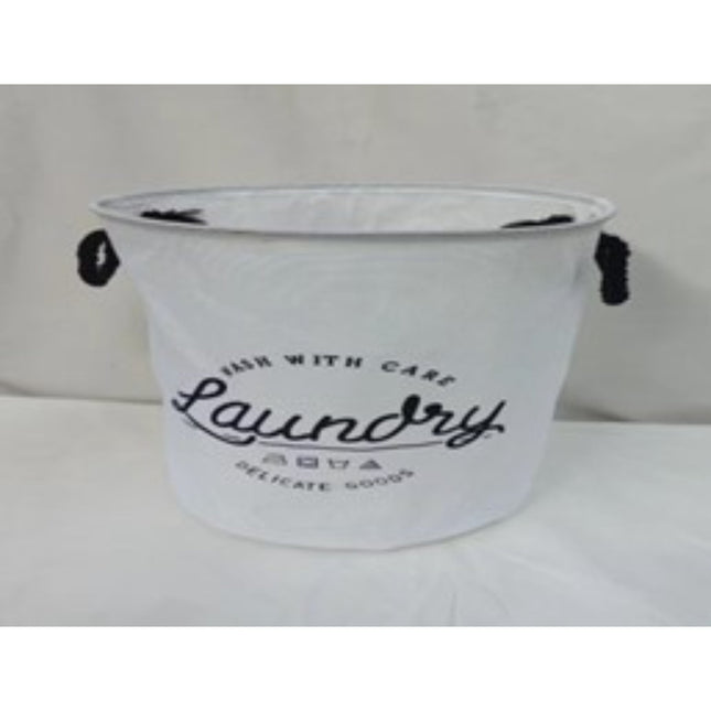 Faux Linen Laundry Basket