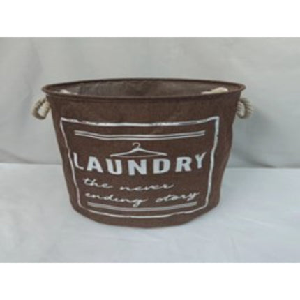 Faux Linen Laundry Basket