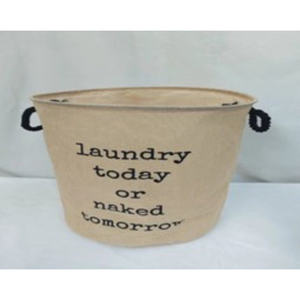 Faux Linen Laundry Basket