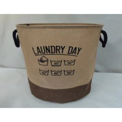 Faux Linen Laundry Basket