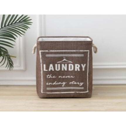 Faux Linen Laundry Basket