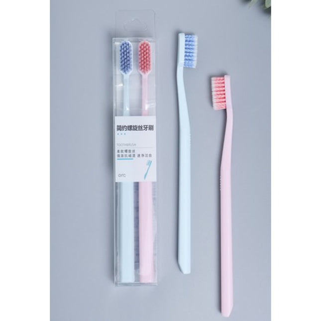 New Roman Spiral Soft Bristle Toothbrush (2 Pcs)