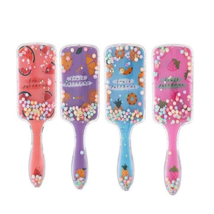 Colorful Fruit Foam Bead Hair Brush