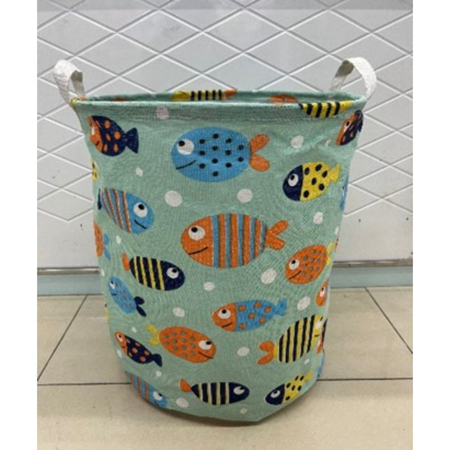 Cartoon Print Laundry Bucket