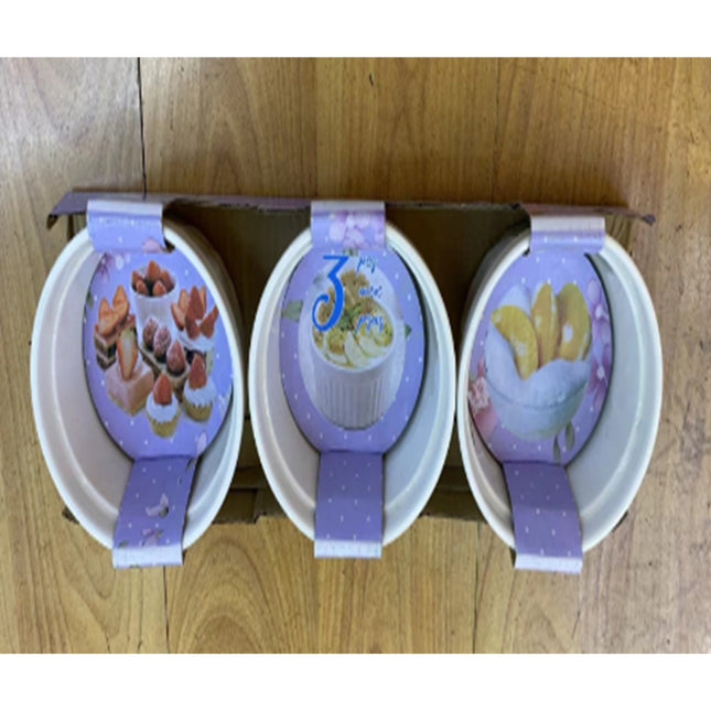 3Pcs Ceramic Sweet Bowl