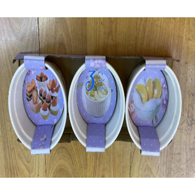 3Pcs Ceramic Sweet Bowl