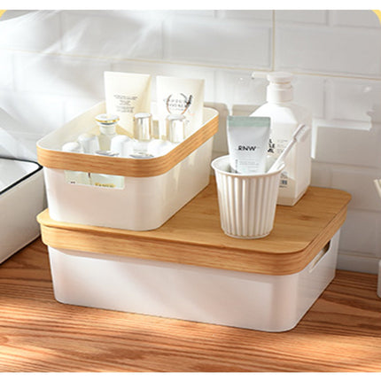 Plastic Storage Box With Bamboo Lip