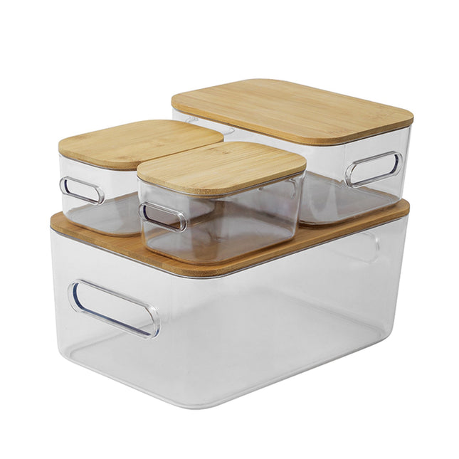 Storage Box With Bamboo Lip