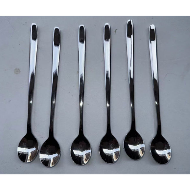 6pcs Silver Long Spoon