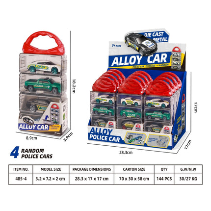 1:64 sliding alloy police car (2 mixed) 12 pieces/box