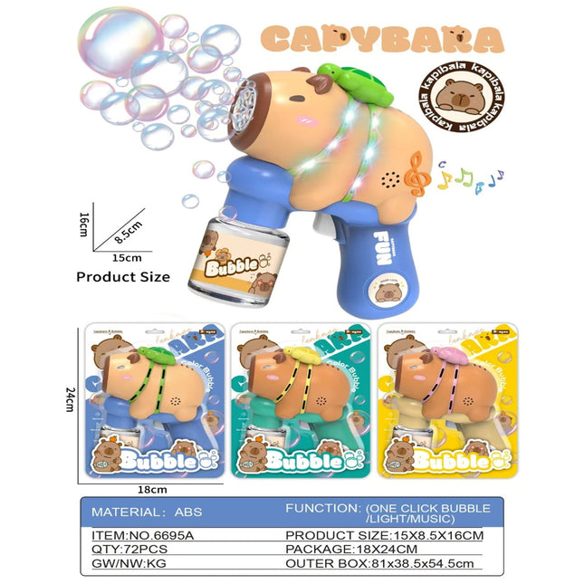 Capybara bubble gun 15-hole light