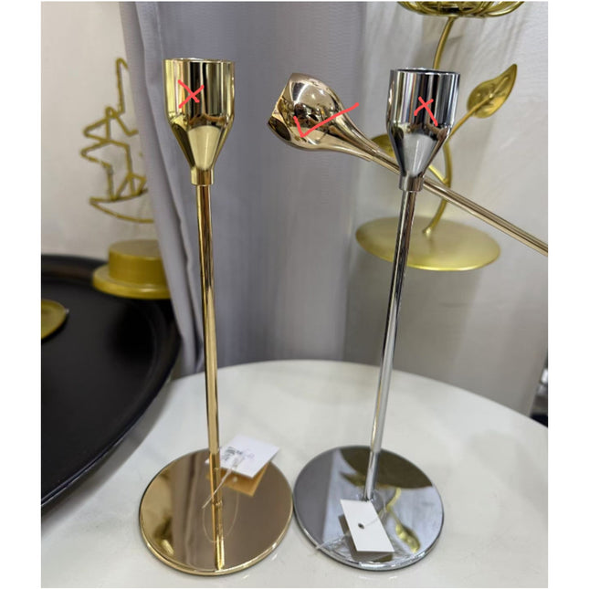 Metal Candle Holder silver