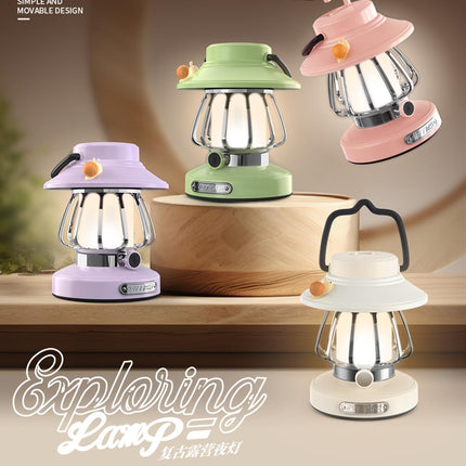 Snail Retro Camping Night Light Pink
